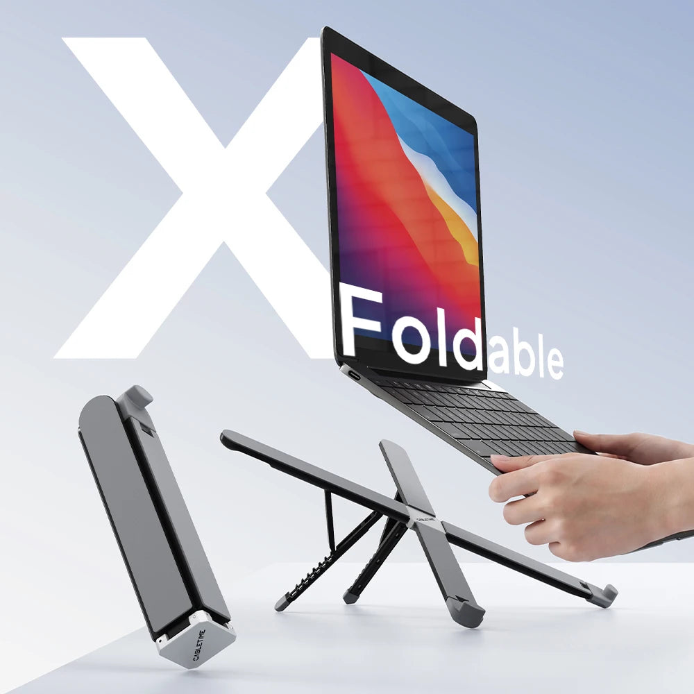 Laptop Stand X Foldable 8 Adjustable Angles Mini Size Anti-Wobble Support for 10 to 17.3 Inch Laptops Macbook IPAD