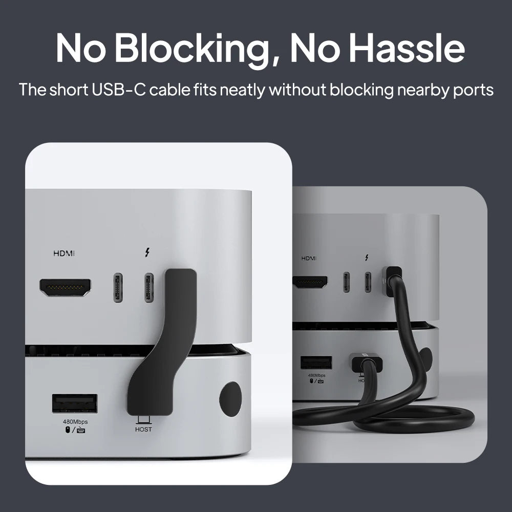 9 in 1 Mac Mini M4 Dock 4K@60Hz Resolution 10Gbps Fast Data Transmission M.2 SSD SD/TF 4.0 8TB Massive Storage