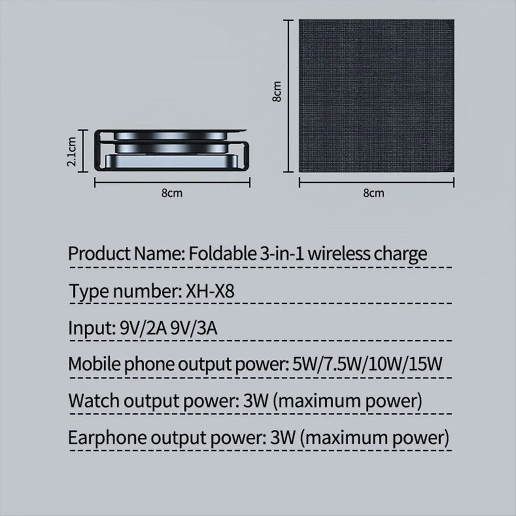Limited Stock！ Foldable Wireless Charger Pad for // Magnetic Foldable 3 in 1 Wireless Charging Station