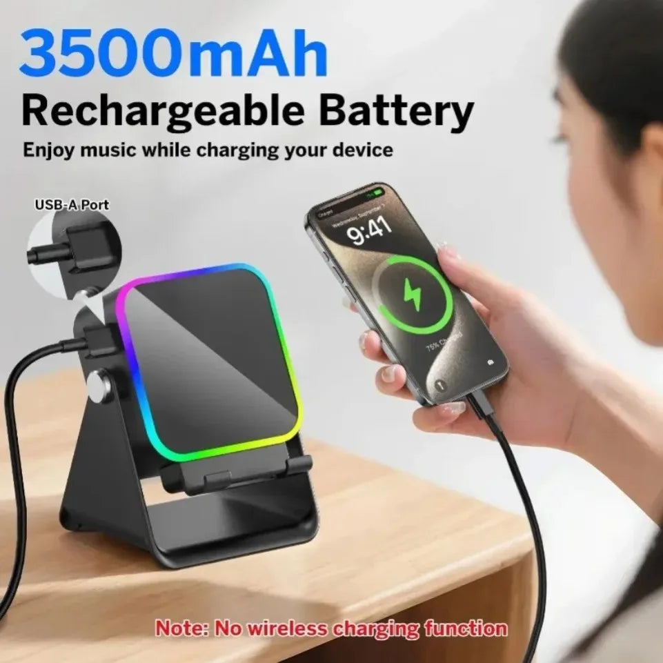 5 in 1 Auto-Induction Wireless Induction Speaker Portable Bluetooth Phone Holder 8 Mode RGB Light Phone Stand Surround Sound