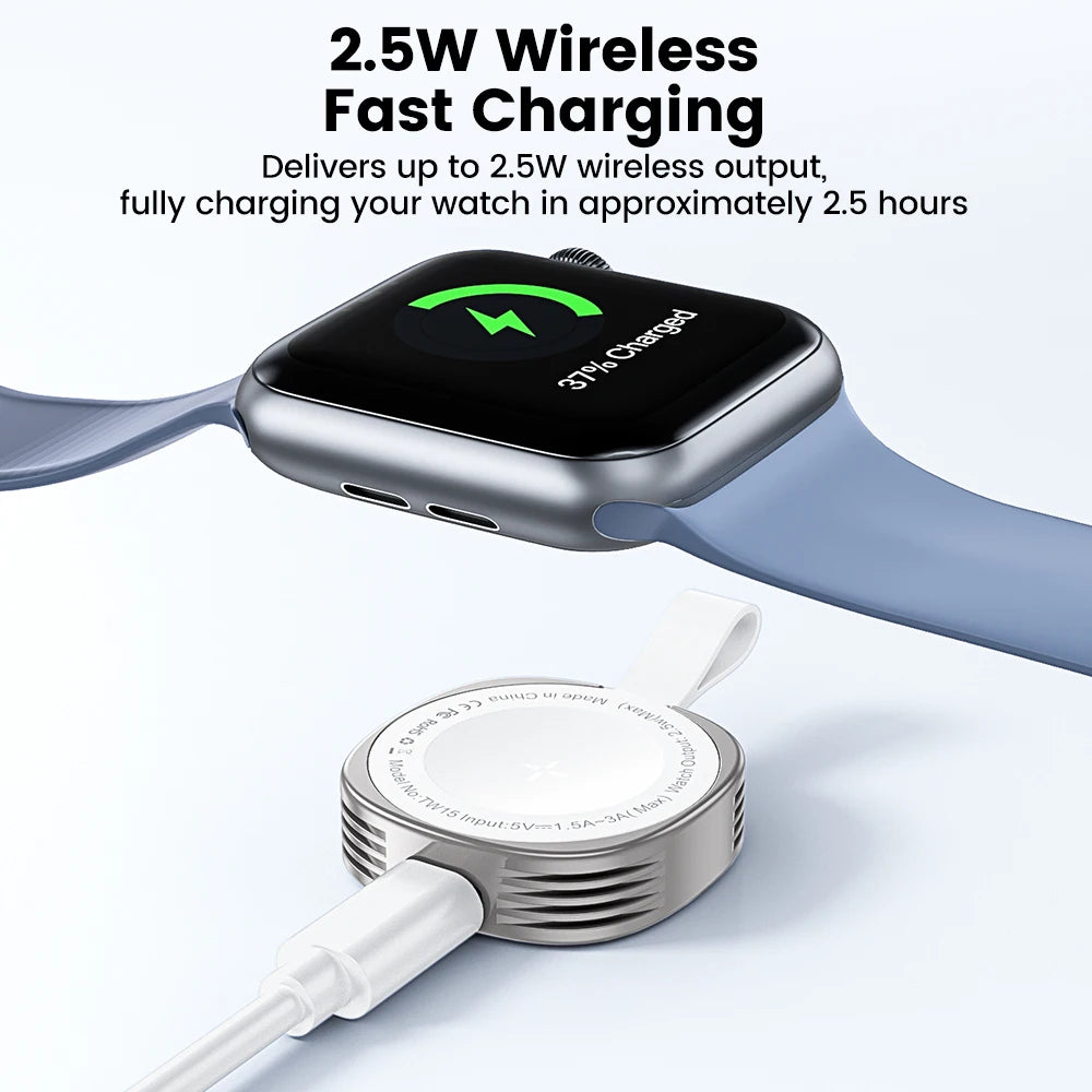 Magnetic Wireless Charger for Apple Watch 10 9 8 7 6 SE Series Ultra Type-C Lightning Fast Wireless Charger for Iwatch
