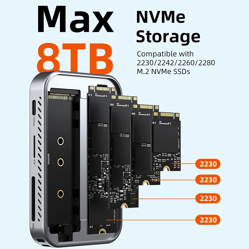 7 in 1 USB C HUB with Nvme SSD Magnetic 4K Prores Video Recording SD/TF 3.0 Strong Magnetic Attachment for Iphone 17