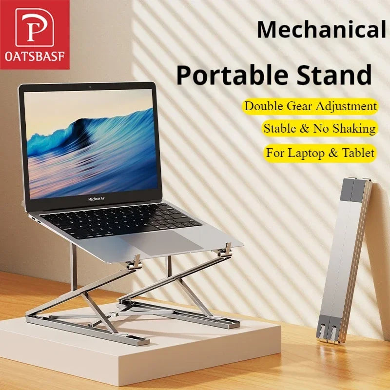 Metal Foldable Laptop Stand 7+8 Gear Adjustable Portable Stable Tablet Riser Holder Notebook Computer Support Bracket