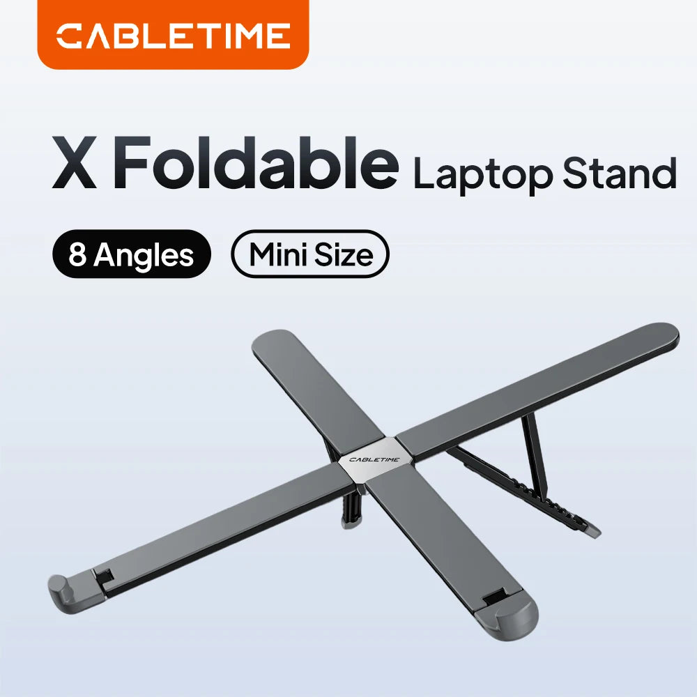 Laptop Stand X Foldable 8 Adjustable Angles Mini Size Anti-Wobble Support for 10 to 17.3 Inch Laptops Macbook IPAD