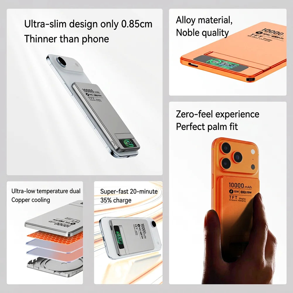 Original Alloy Powerbank for Magsafe External Auxiliary Battery Magnetic Power Banks Wireless Charger for Iphone 17 Apple Watch