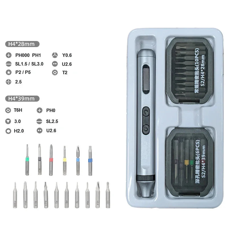 Precision Electric Screwdriver Set Silent and Durable Type-C Fast Charging Cordless Screwdriver 17/50 in 1 Electric Tool Set