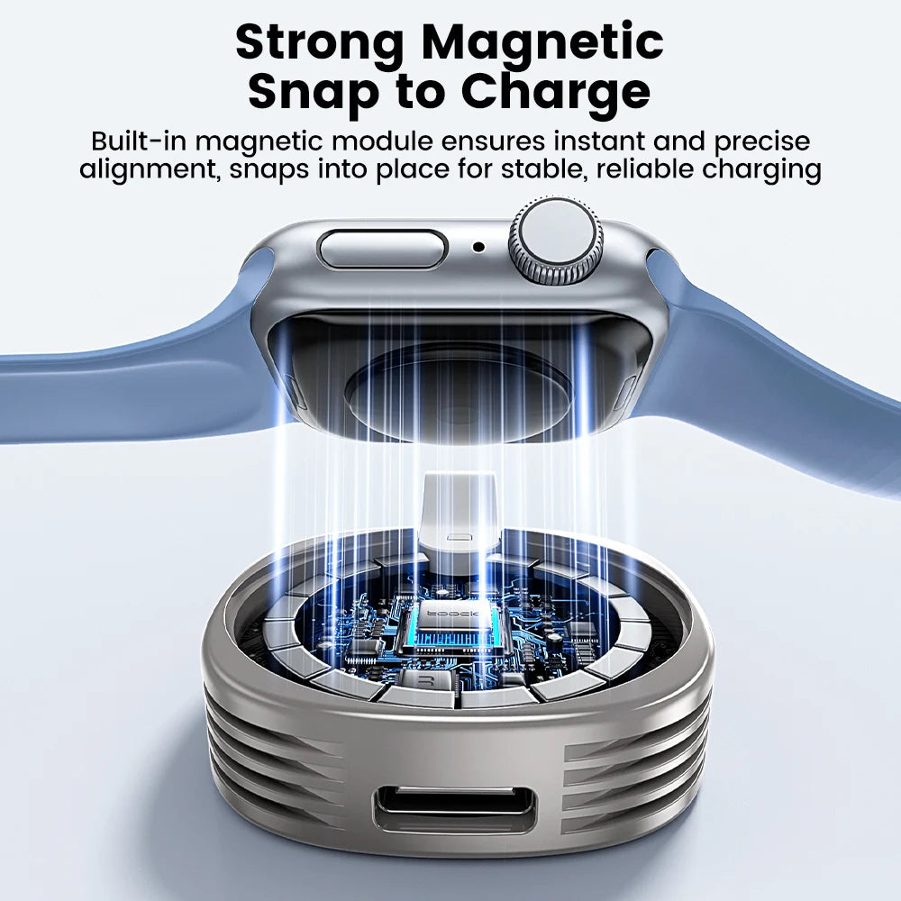 Magnetic Wireless Charger for Apple Watch 10 9 8 7 6 SE Series Ultra Type-C Lightning Fast Wireless Charger for Iwatch