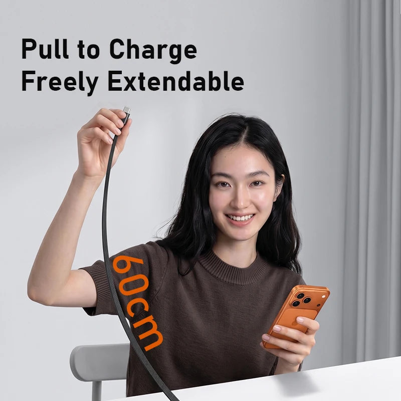 Retractable USB C Charger Foldable Plug 70W Gan Wall Charger with LED Display Fast Charging for Iphone 17 Ipad Macbook