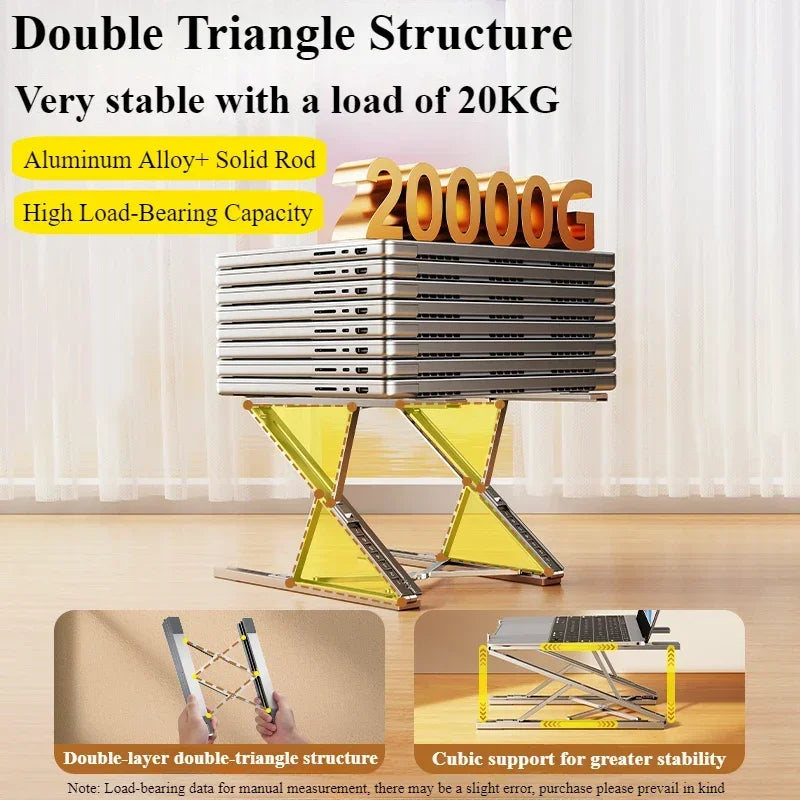 Metal Foldable Laptop Stand 7+8 Gear Adjustable Portable Stable Tablet Riser Holder Notebook Computer Support Bracket