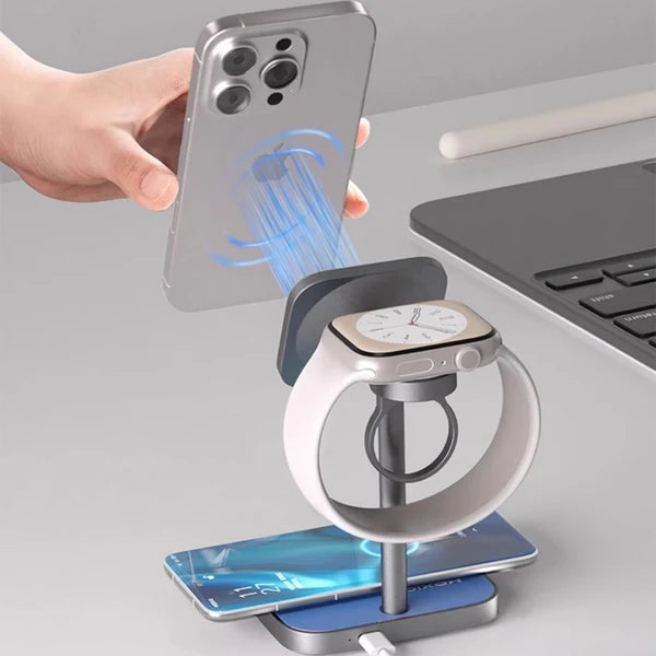Magnetic 3-in-1 Wireless Charging Stand with Basketball Design