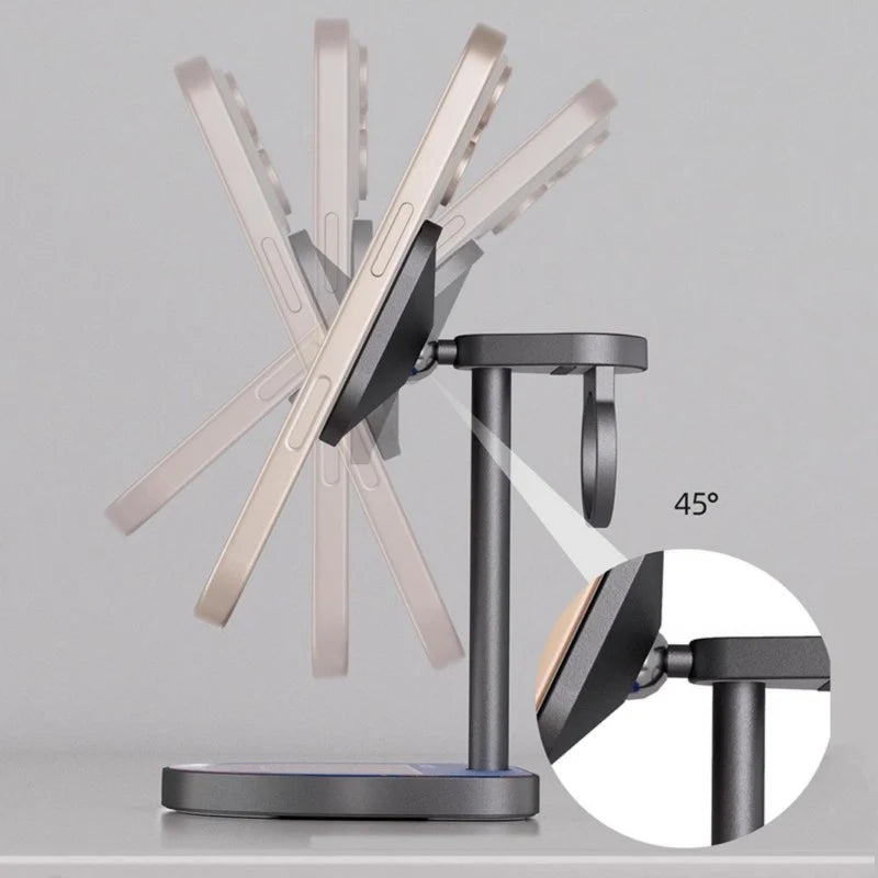 Magnetic 3-in-1 Wireless Charging Stand with Basketball Design