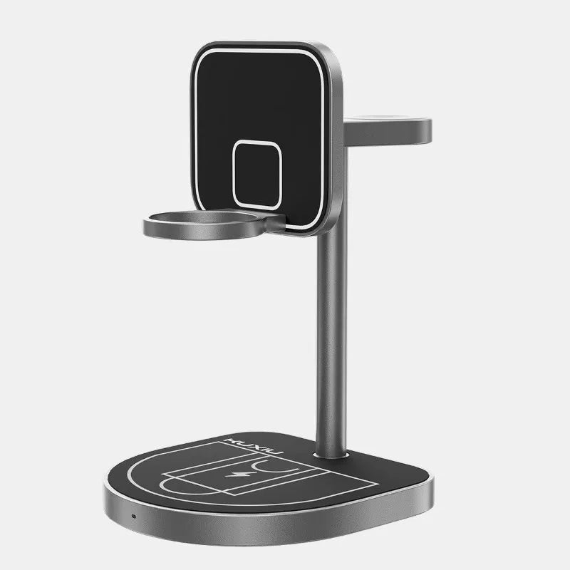 Magnetic 3-in-1 Wireless Charging Stand with Basketball Design
