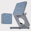 Qi2.2 25W 3-In-1 Foldable Magnetic Wireless Charging Stand for Iphone 17 16 15 14/Iwatch/Airpod Portable Travel Charger Station