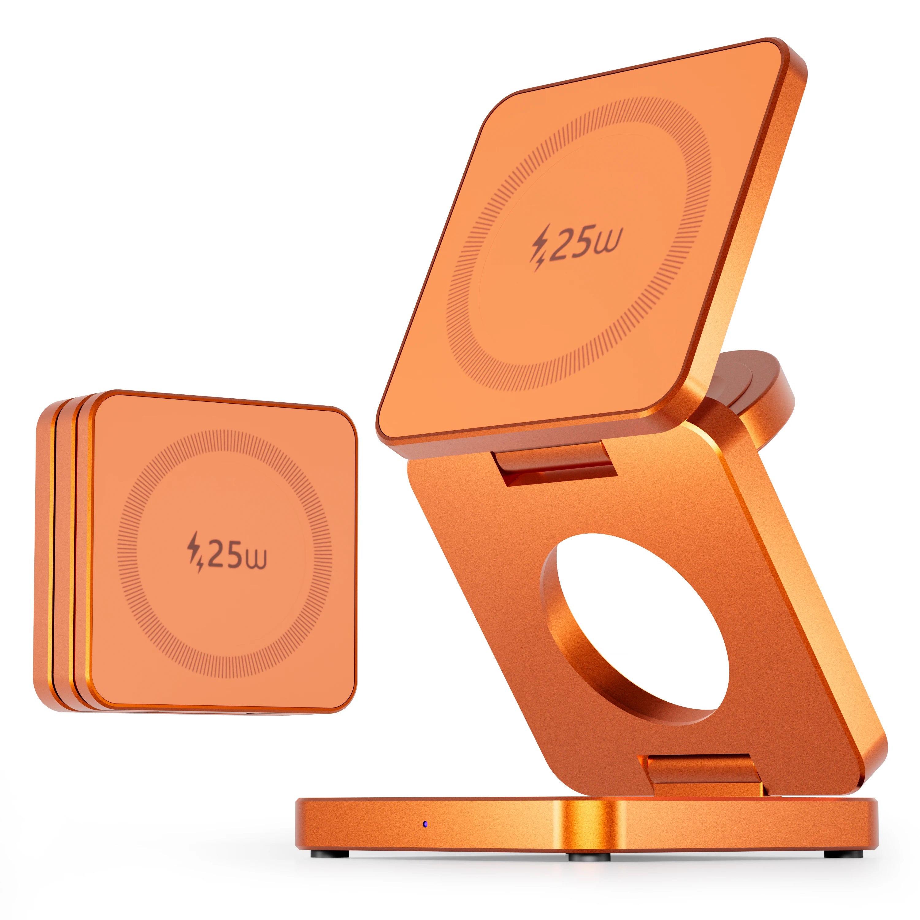Qi2.2 25W 3-In-1 Foldable Magnetic Wireless Charging Stand for Iphone 17 16 15 14/Iwatch/Airpod Portable Travel Charger Station