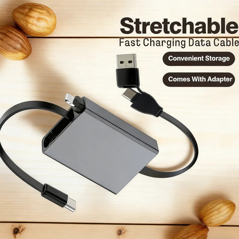 New Arrival Retractable USB C PD 66W Data Cable Fast Charging Cable Telescopic Cord for Iphone 17 16 Ipad Xiaomi Samsung Laptops