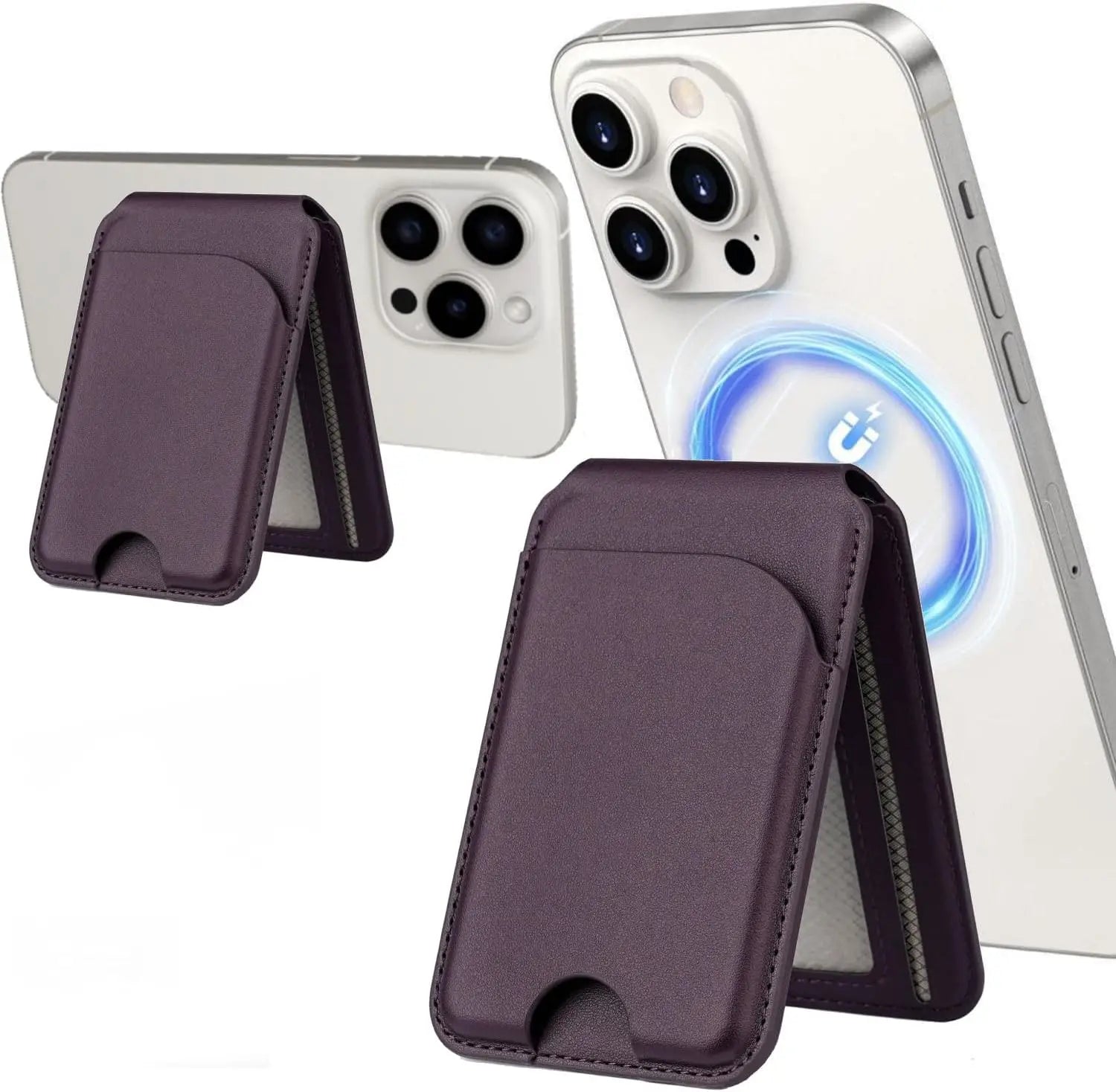 GITFOS Magnetic Wallet Phone Stand for Iphone17 16 15 14 Lightweight Magsafe Phone Card Stand Leather Magnetic Card Holder