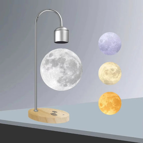 Hot-Selling 3D Printing Colorful Suspended Magnetic Latest Rotating Moon Light Floating Ball Living Room Bedroom DIY Decorations