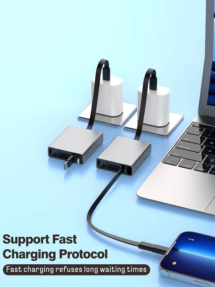 New Arrival Retractable USB C PD 66W Data Cable Fast Charging Cable Telescopic Cord for Iphone 17 16 Ipad Xiaomi Samsung Laptops