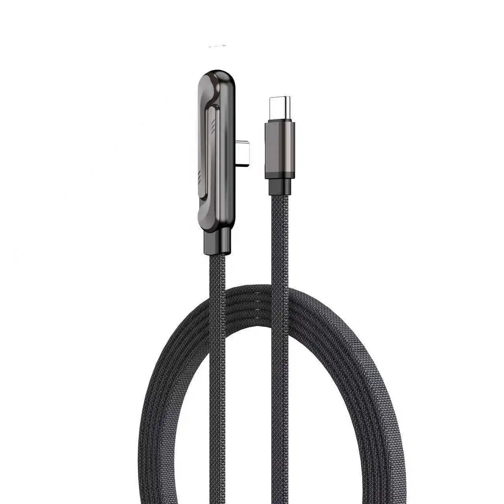 240W Type-C to Type C Cable Elbow Fast Charging Data Cable Foldable Stand Phone Holder for Iphone 17/16/15 for Samsung Charger