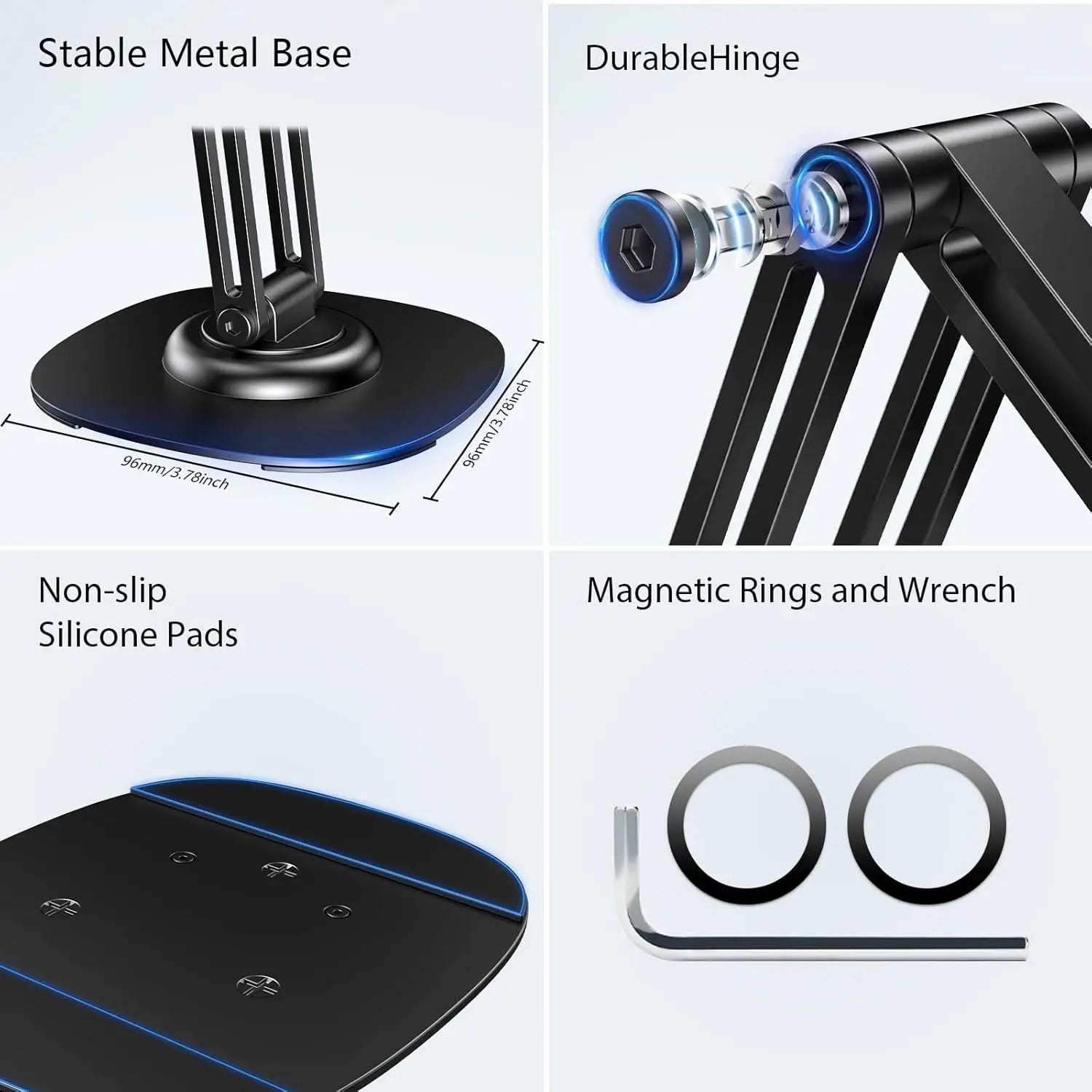 360 Rotation Aluminium Alloy Foldable Magnetic Desktop Phone Stand Desk Lazy Holder for Magsafe Iphone 17 16 15 14 13 12 Pro Max