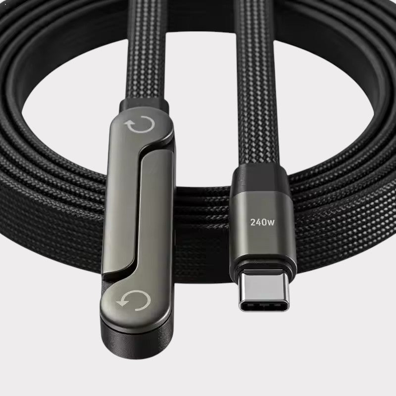 240W USB-C to USB-C Fast Charging Cable with Foldable Stand