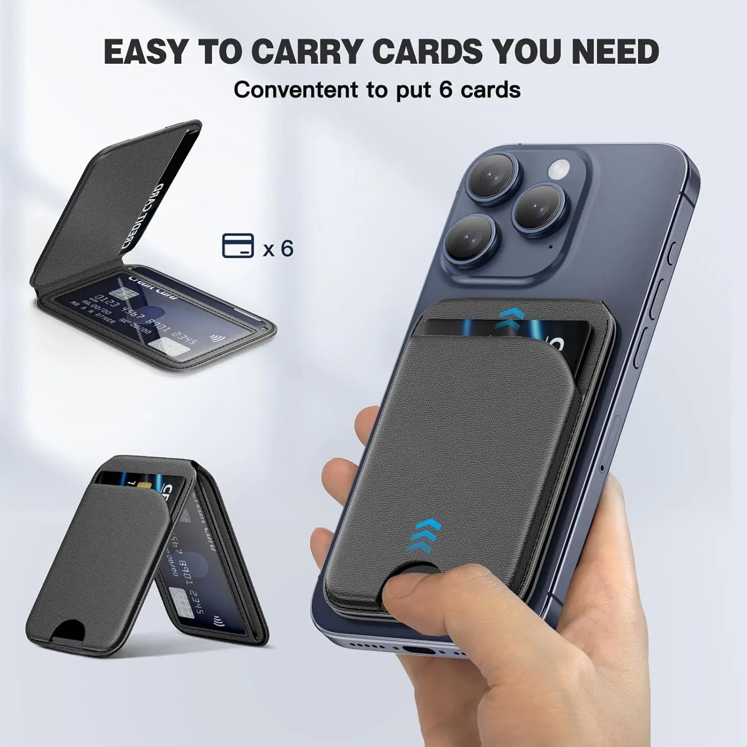 GITFOS Magnetic Wallet Phone Stand for Iphone17 16 15 14 Lightweight Magsafe Phone Card Stand Leather Magnetic Card Holder