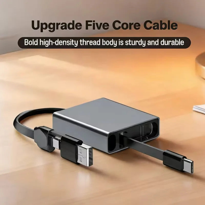 New Arrival Retractable USB C PD 66W Data Cable Fast Charging Cable Telescopic Cord for Iphone 17 16 Ipad Xiaomi Samsung Laptops