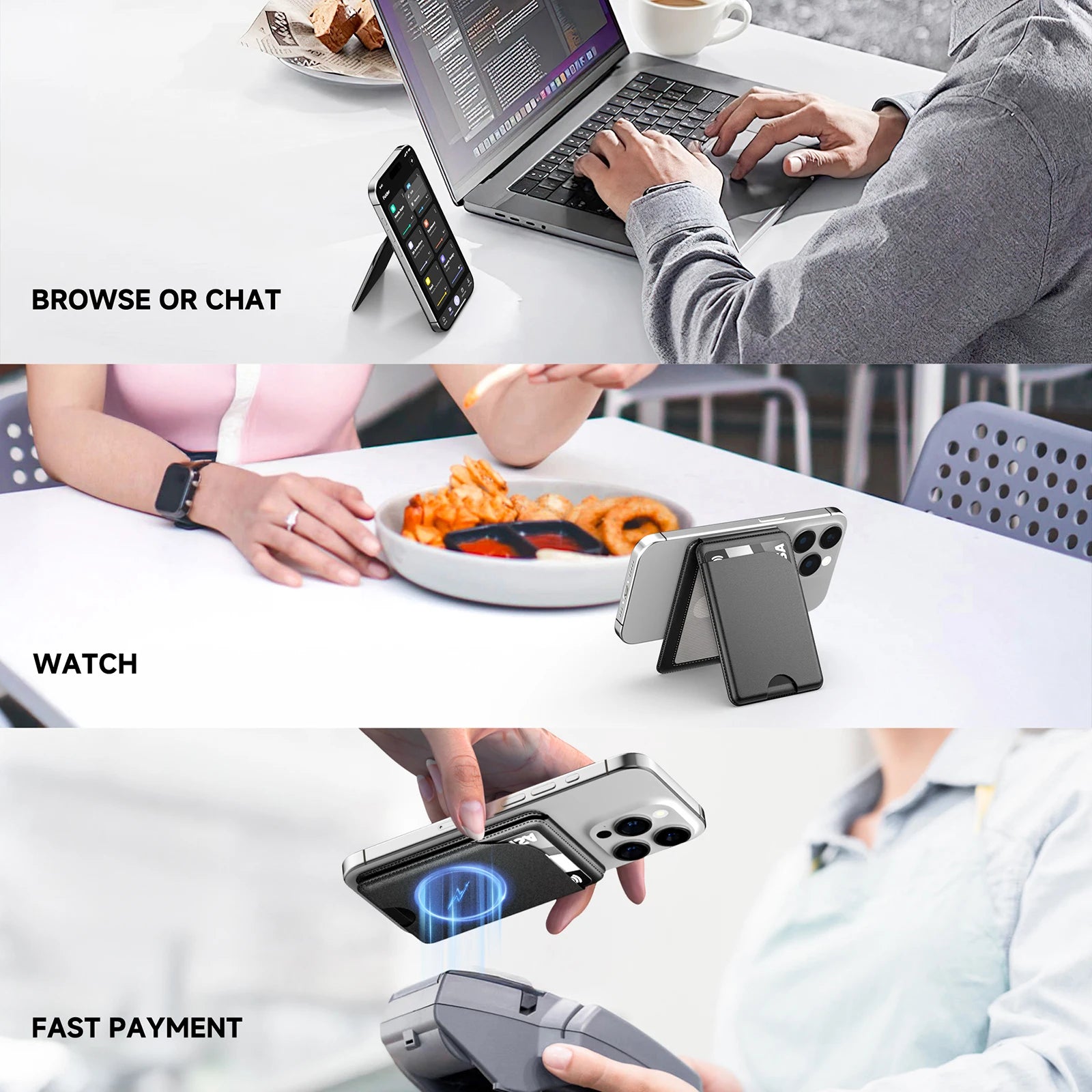 GITFOS Magnetic Wallet Phone Stand for Iphone17 16 15 14 Lightweight Magsafe Phone Card Stand Leather Magnetic Card Holder