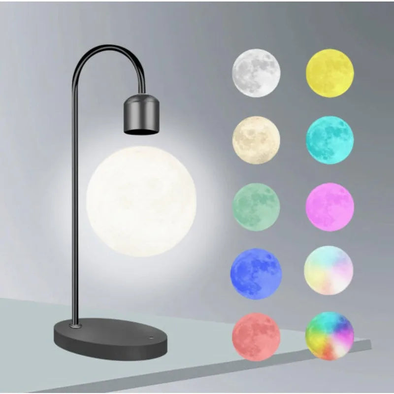 Hot-Selling 3D Printing Colorful Suspended Magnetic Latest Rotating Moon Light Floating Ball Living Room Bedroom DIY Decorations