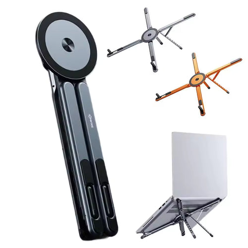 Foldable Magnetic Phone & Tablet Stand – Portable Aluminum Desk Tripod