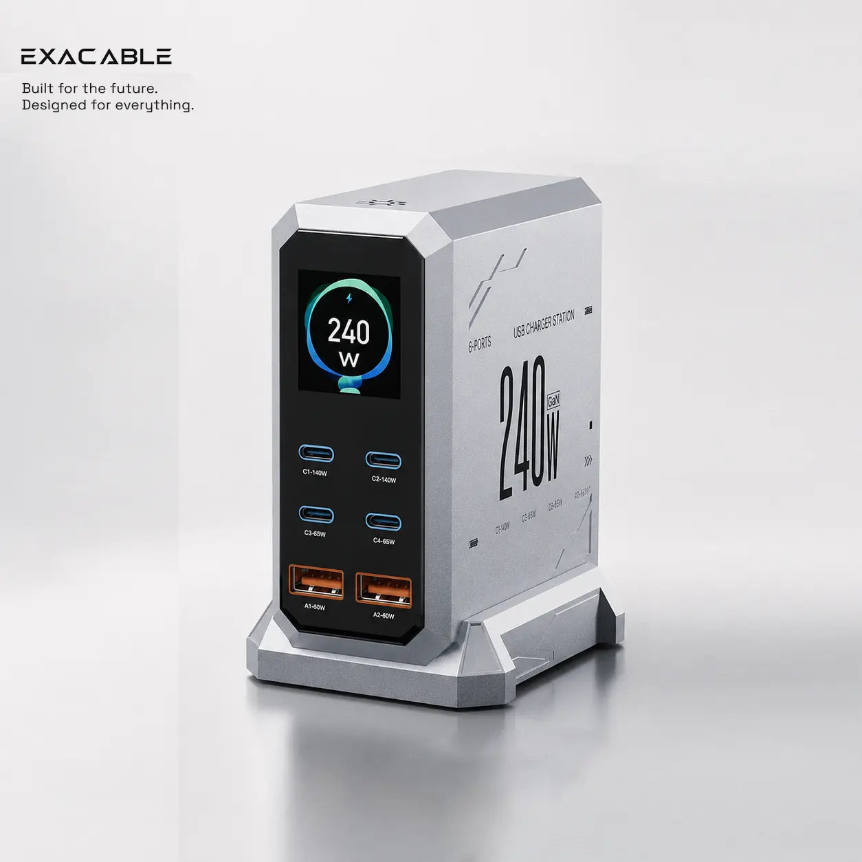 240W GaN 6-Port USB-C Fast Charger PD 3.1 140W Desktop Charging Station
