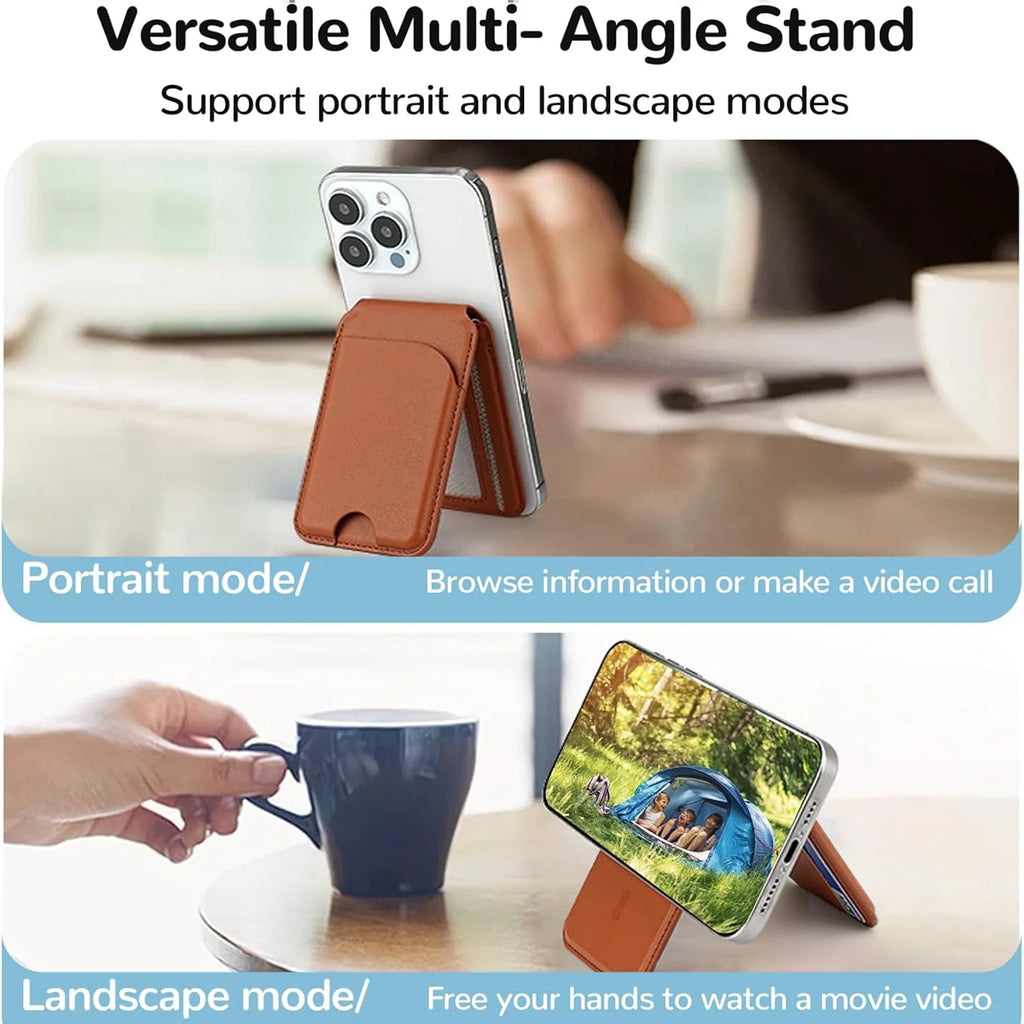 2 in 1 Magnetic Magsafe Wallet Stand, Leather Magnetic Card Holder Wallet for Iphone16/15/14/13/12 Series with Adjustable Holder