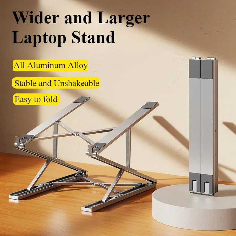 Metal Foldable Laptop Stand 7+8 Gear Adjustable Portable Stable Tablet Riser Holder Notebook Computer Support Bracket