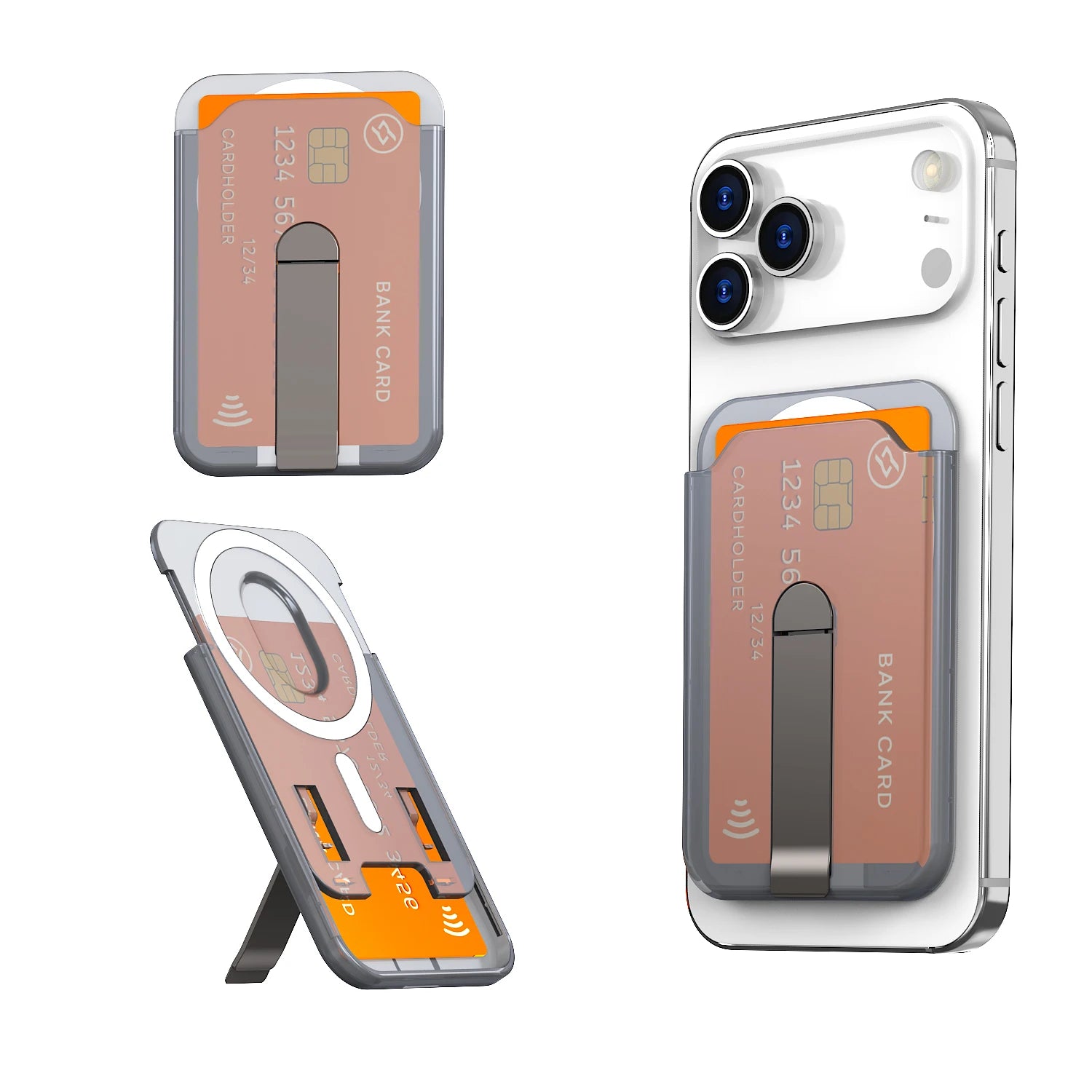 Luxury for Magsafe Magnetic Wallet Bracket Case for Iphone 13 17 16 14 Pro Max 17Pro plus Card Holder Phone Bag Cover Accessorie