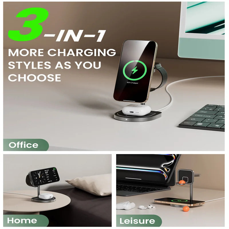 KUXIU X85 Magnetic Wireless Charging Stand Basketball Charging Holder for Iphone 17 16 15 14 13 Pro/Max,Apple Watch/Airpods